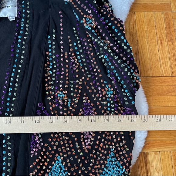 ANTIK BATIK open sequence texture black blazer jacket - Picture 8 of 9